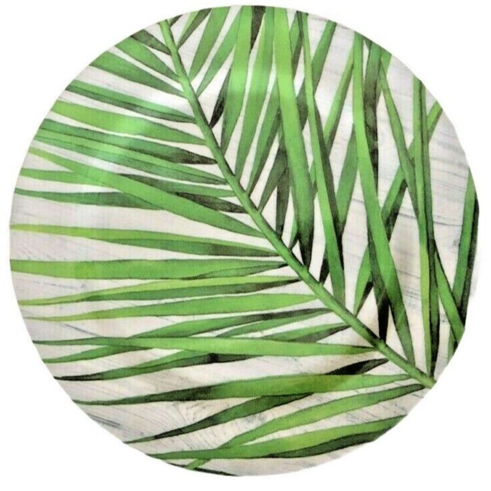 Palm Leaves Melamine Dinner Plates 10.5 Tropical Summer Pool Beach Set of 4
